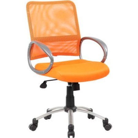 BOSS OFFICE PRODUCTS Boss Mesh Back Office Chair with Arms - Fabric - Mid Back - Orange B6416-OR